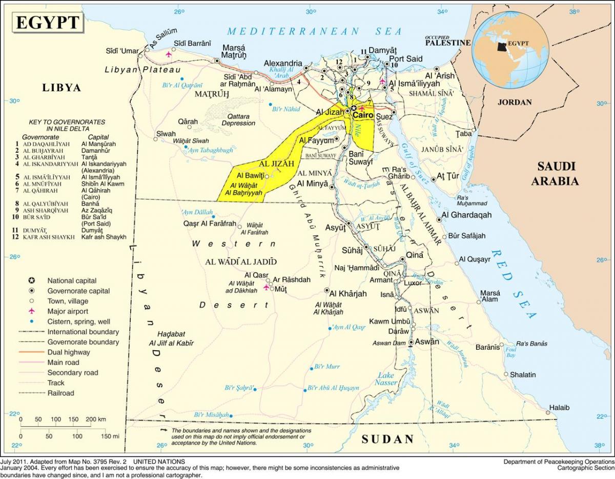 Kort over større cairo