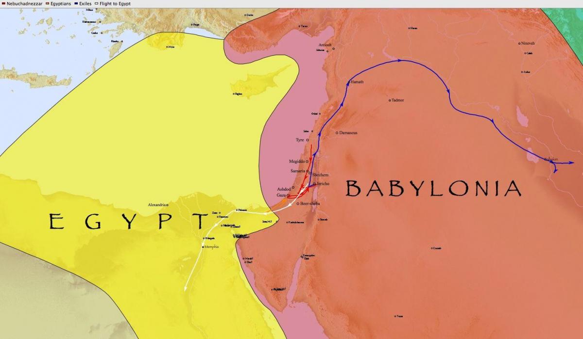 Kort over babylon, egypten
