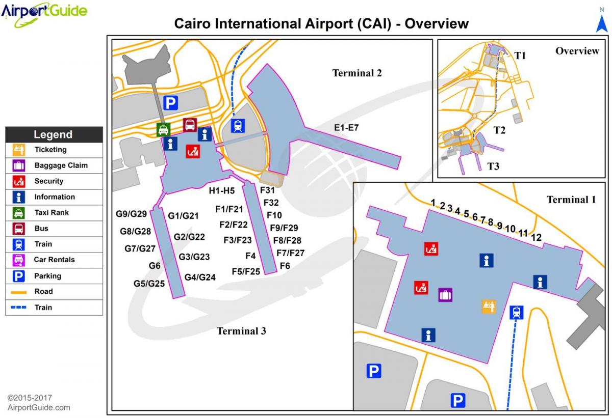 cairo internationale lufthavn kort