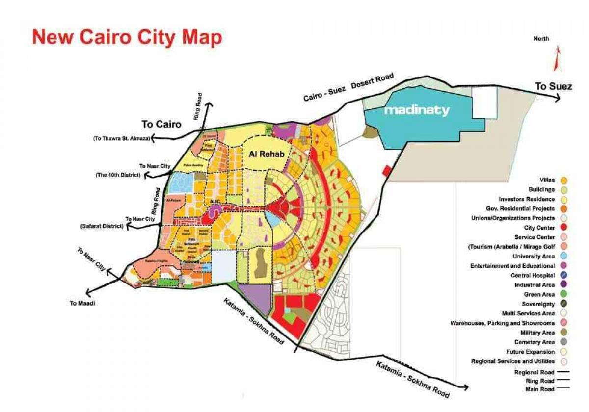 Kort over new cairo city